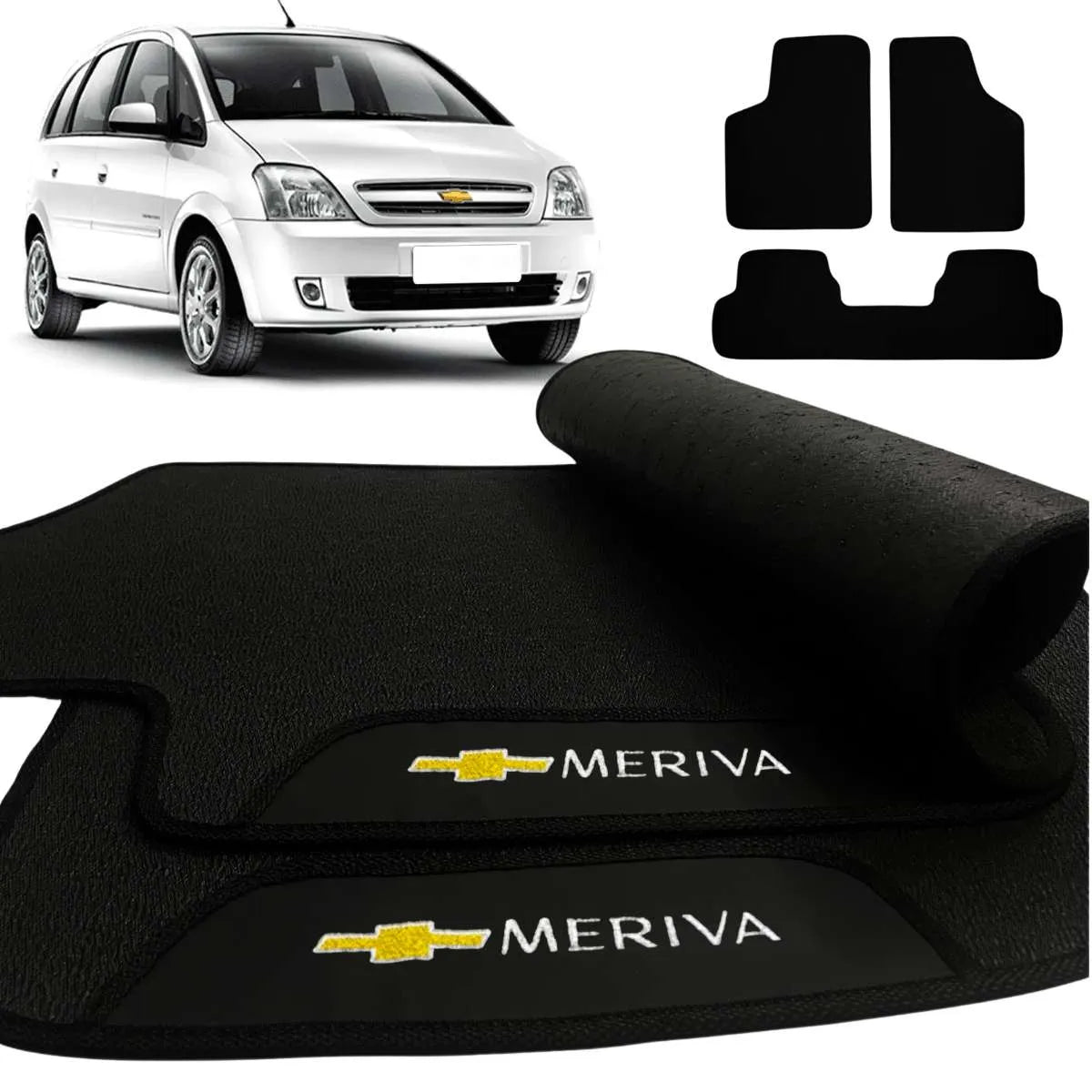 TAPETE BORRACHA PREMIUM MERIVA 2003 A 2012 3 PEÇAS