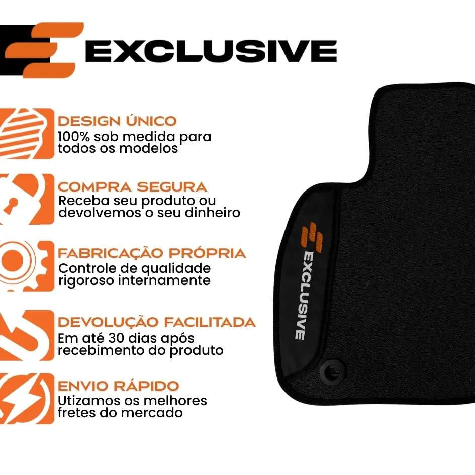 TAPETE BORRACHA PREMIUM AGILE 2009 A 2016 3 PEÇAS