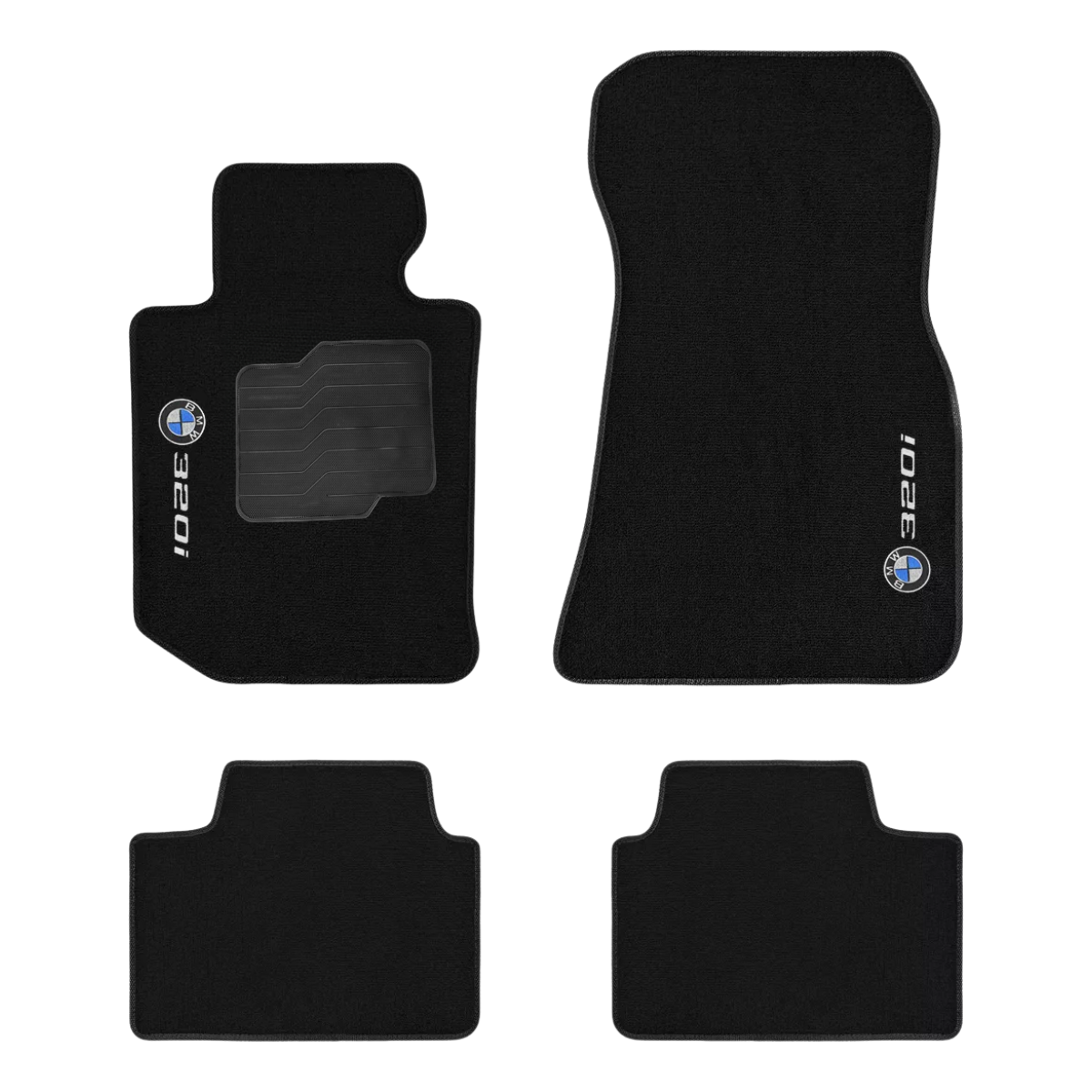 TAPETE CARPETE BMW 320i 2013 A 2018 PRETO 4 PEÇAS