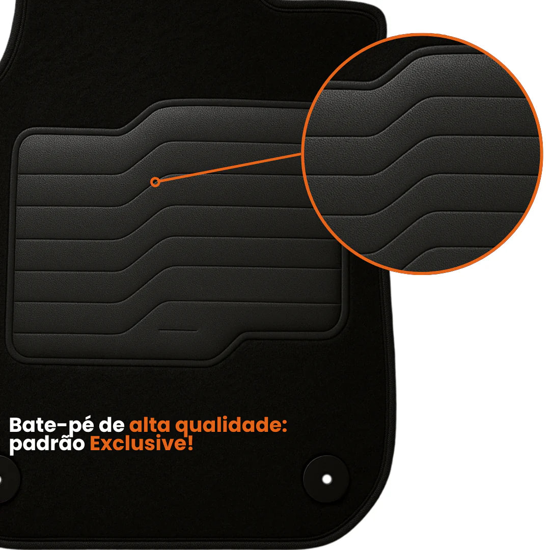 TAPETE CARPETE A200 2013 A 2018 PRETO 4 PEÇAS