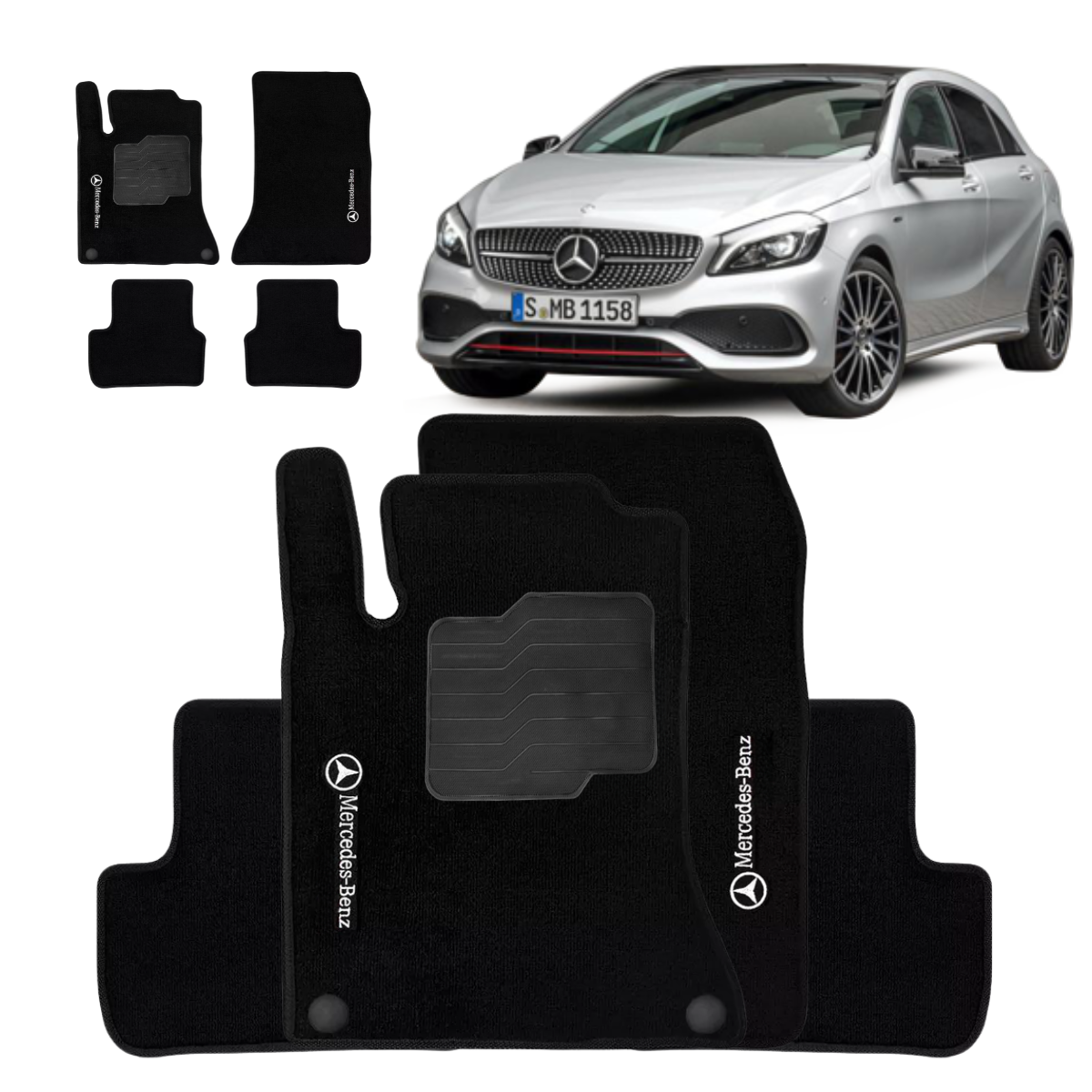 TAPETE CARPETE A200 2013 A 2018 PRETO 4 PEÇAS