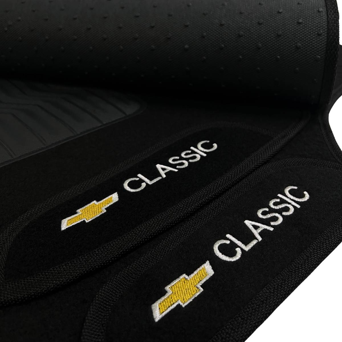 TAPETE CARPETE CLASSIC 2002 A 2016 PRETO 4 PEÇAS