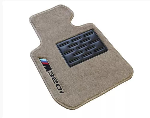 TAPETE CARPETE BMW 320i SÉRIE M3 2019 A 2022 BEGE BORDADO 4 PEÇAS