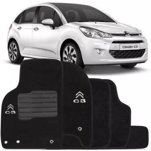 TAPETE CARPETE CITROEN C3 2013 A 2019 PRETO 5 PEÇAS