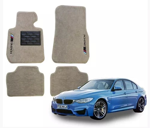 TAPETE CARPETE BMW 320i SÉRIE M3 2019 A 2022 BEGE BORDADO 4 PEÇAS