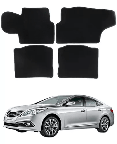 TAPETE CARPETE AZERA 2012 A 2017 PRETO BORDADO 4 PEÇAS