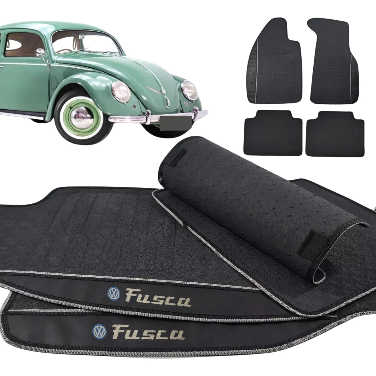 TAPETE BORRACHA PREMIUM FUSCA 4P