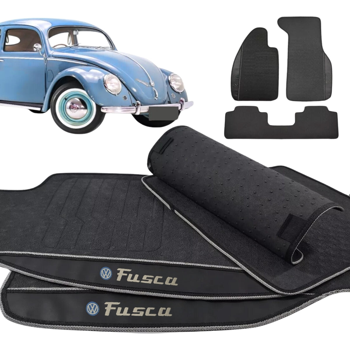 TAPETE BORRACHA PREMIUM FUSCA 3P