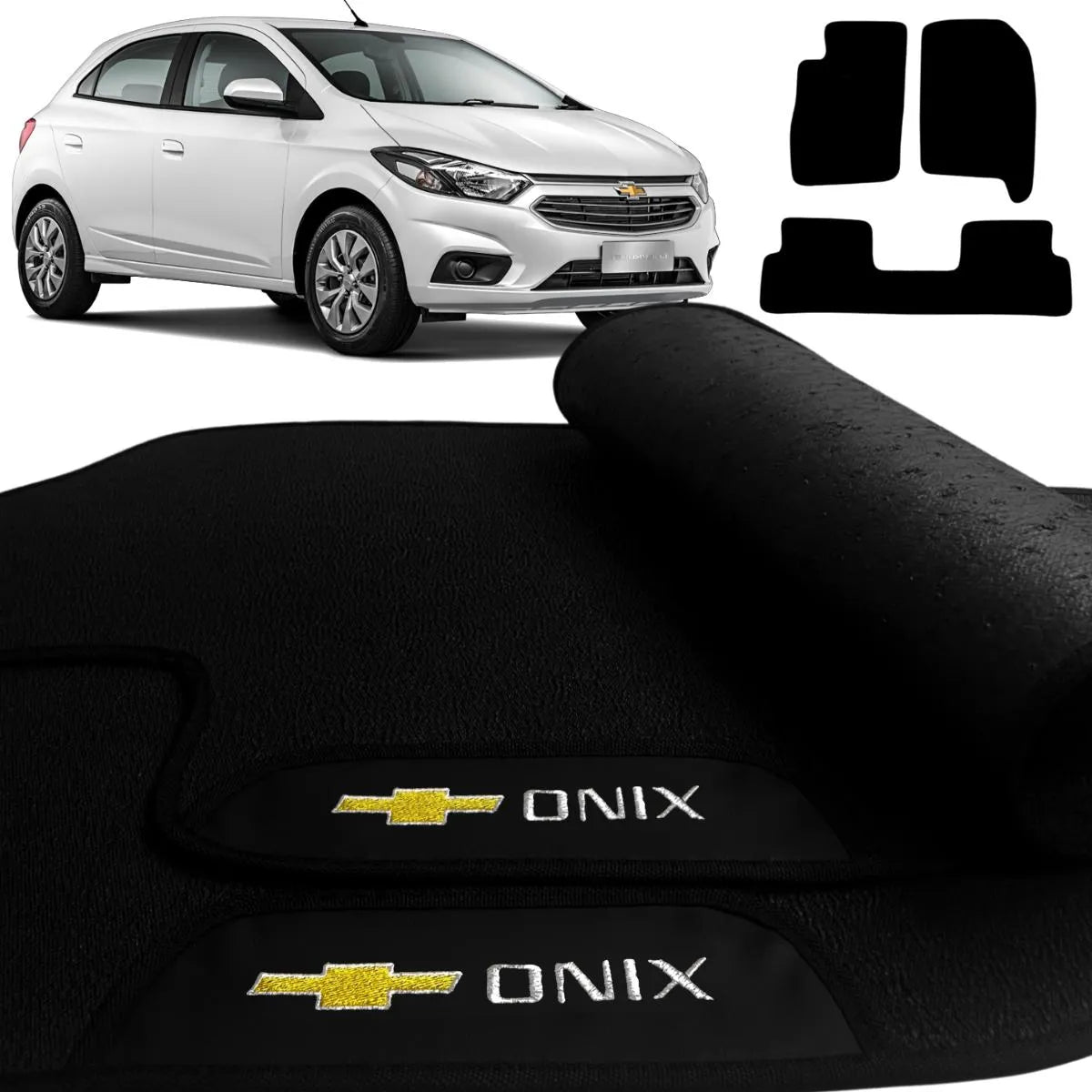 TAPETE BORRACHA PREMIUM ONIX 2012 A 2019 3 PEÇAS