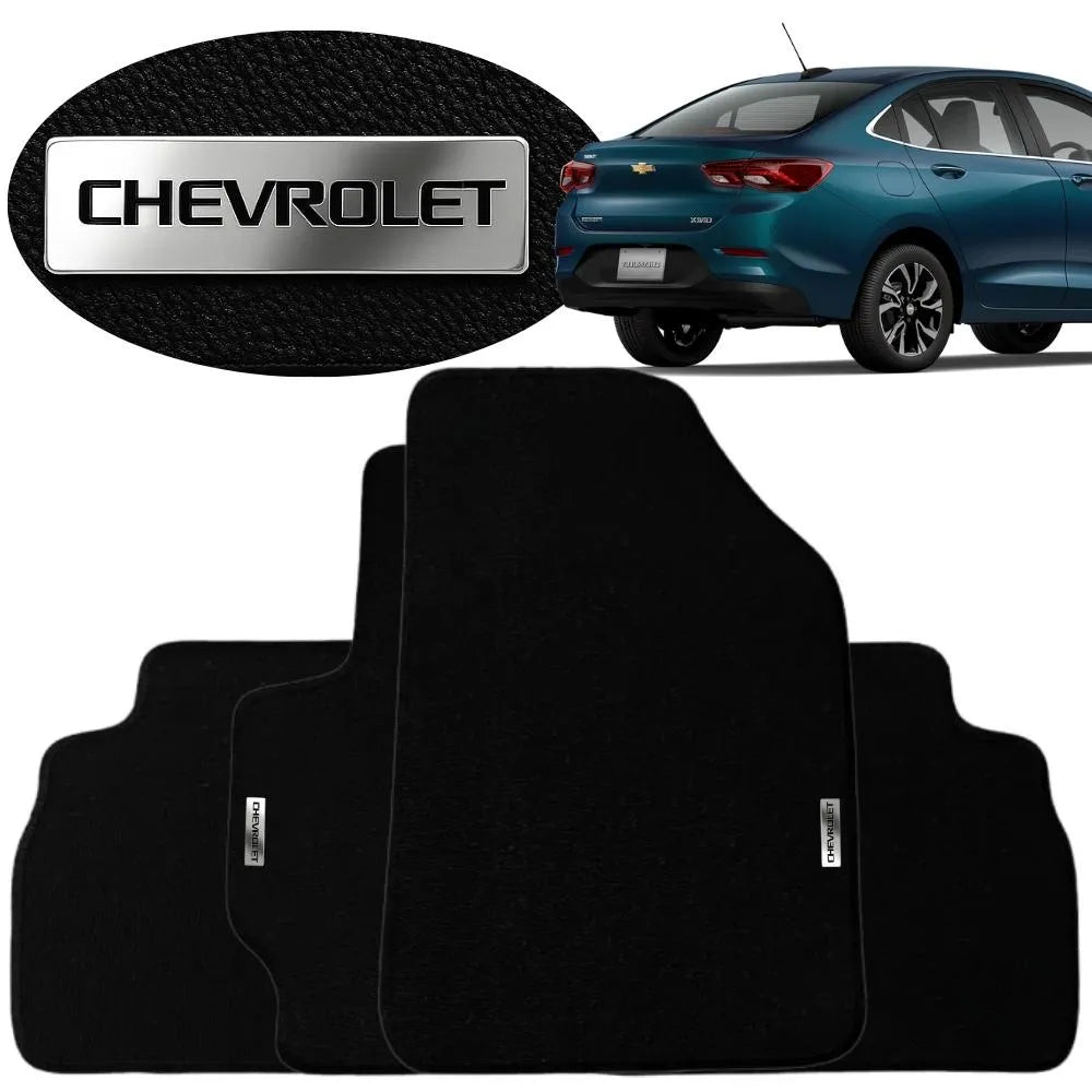 TAPETE BORRACHA TAG INOX ONIX SEDAN 2020 A 2025 4 PEÇAS