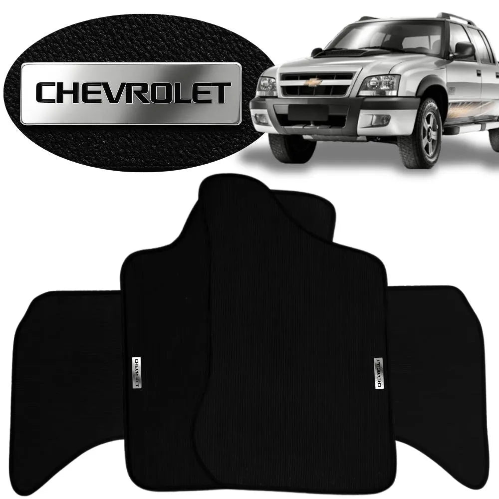 TAPETE BORRACHA TAG INOX S10 1996 A 2011 3 PEÇAS