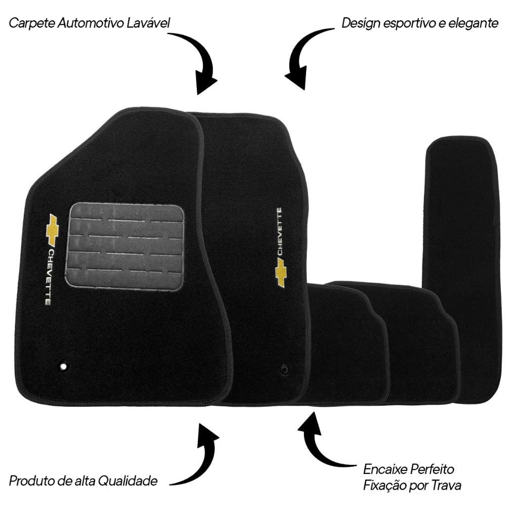 TAPETE CARPETE CHEVETTE BORDADO 5 PEÇAS