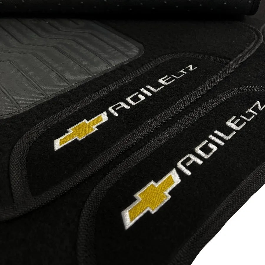 TAPETE CARPETE AGILE LTZ 2009 A 2016 PRETO 3 PEÇAS