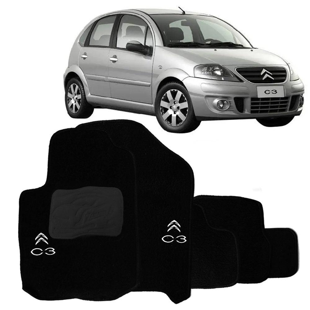 TAPETE CARPETE CITROEN C3 2008 A 2012 PRETO 5 PEÇAS