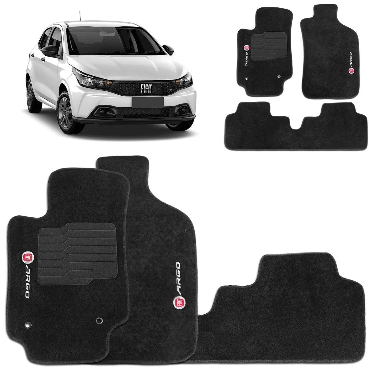 TAPETE CARPETE ARGO 2018 A 2023 PRETO 3 PEÇAS