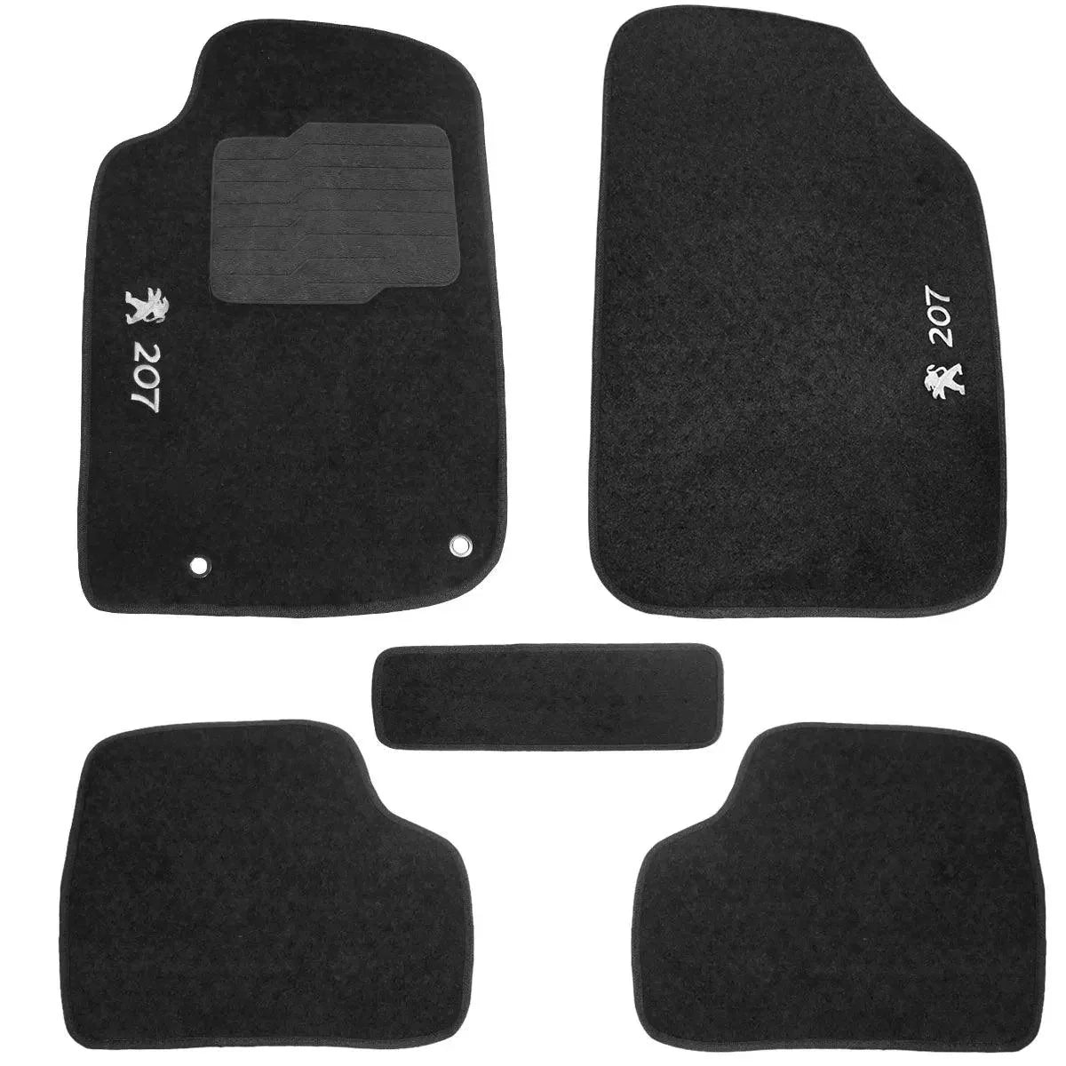 TAPETES CARPETE PEUGEOT 207 2010 A 2015 PRETO 5 PEÇAS