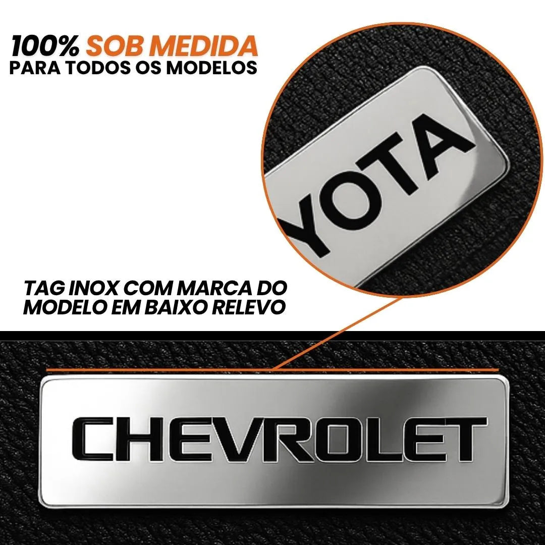TAPETE BORRACHA TAG INOX CRUZE 2017 A 2023 4 PEÇAS