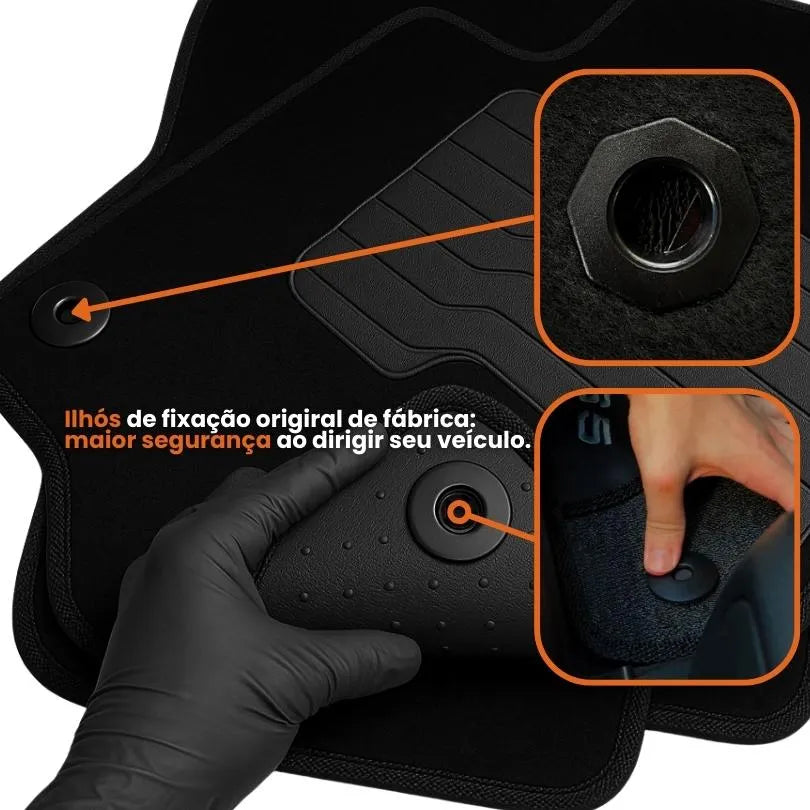 TAPETE CARPETE COROLLA 2018 A 2019 PRETO 4 PEÇAS