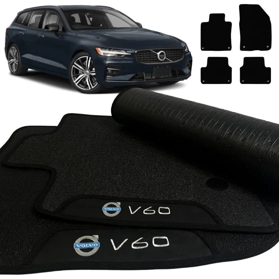 TAPETE BORRACHA PREMIUM VOLVO V60 2019 A 2022 4 PEÇAS