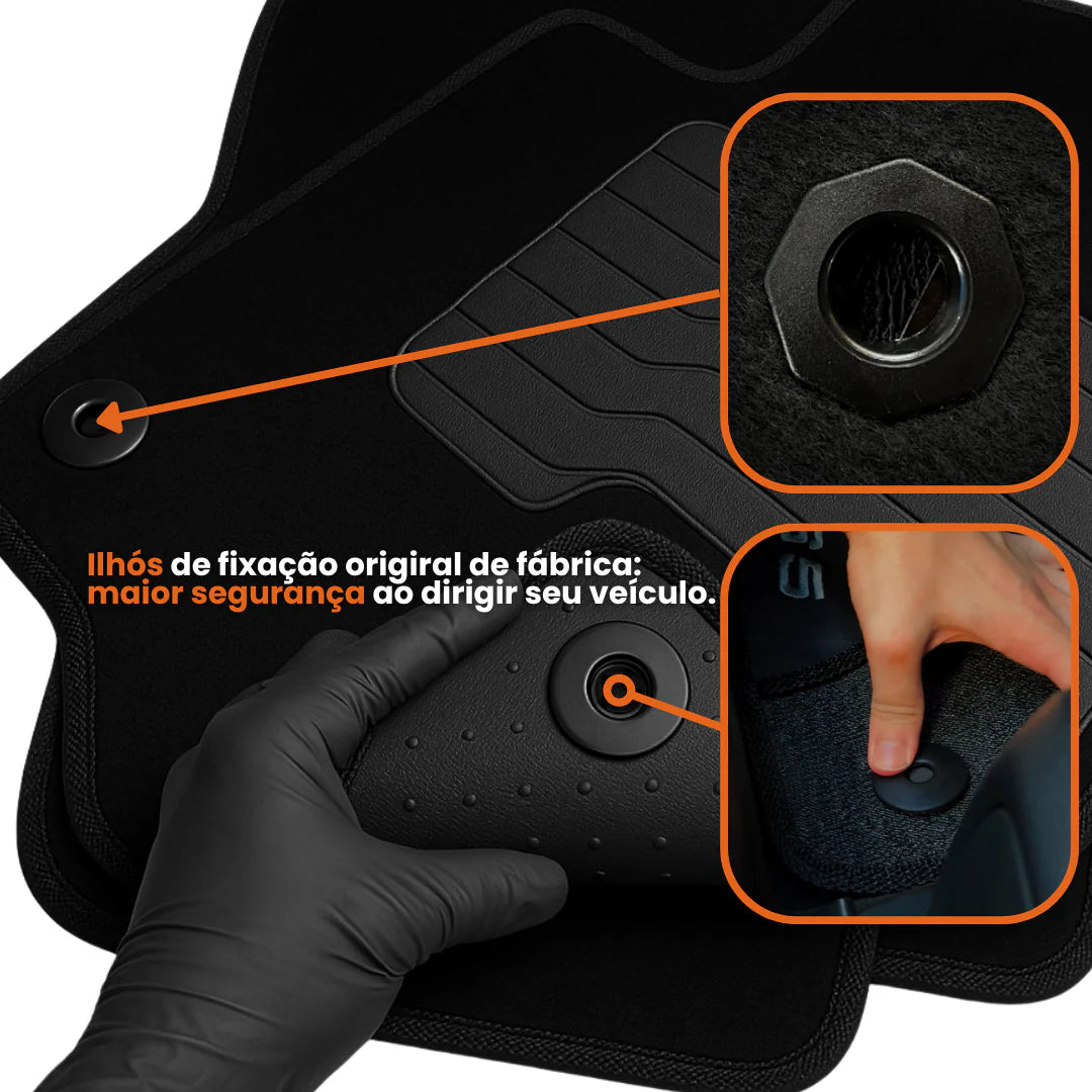 TAPETE CARPETE CITROEN AIRCROSS 2010 A 2020 PRETO 4 PEÇAS