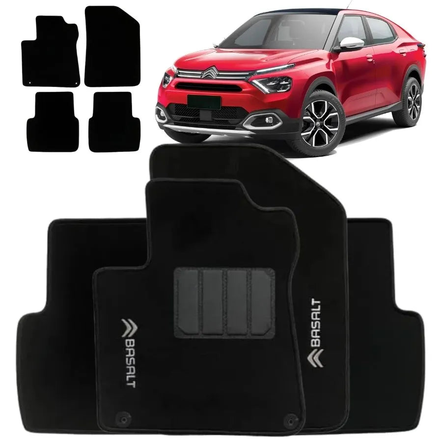 TAPETE CARPETE BASSALT 2025 PRETO 4 PEÇAS