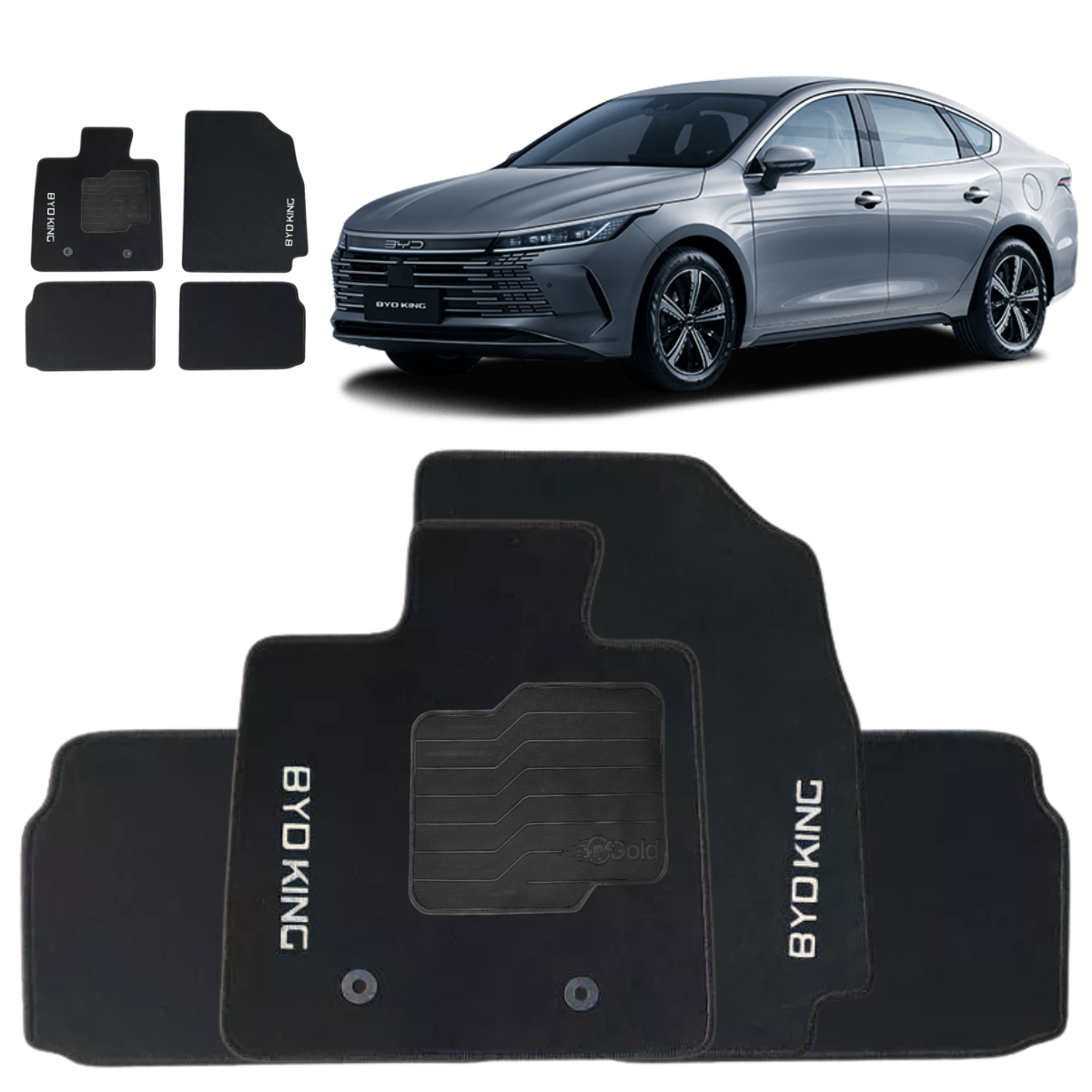 TAPETE CARPETE BYD KING 2023 A 2025 PRETO 4 PEÇAS