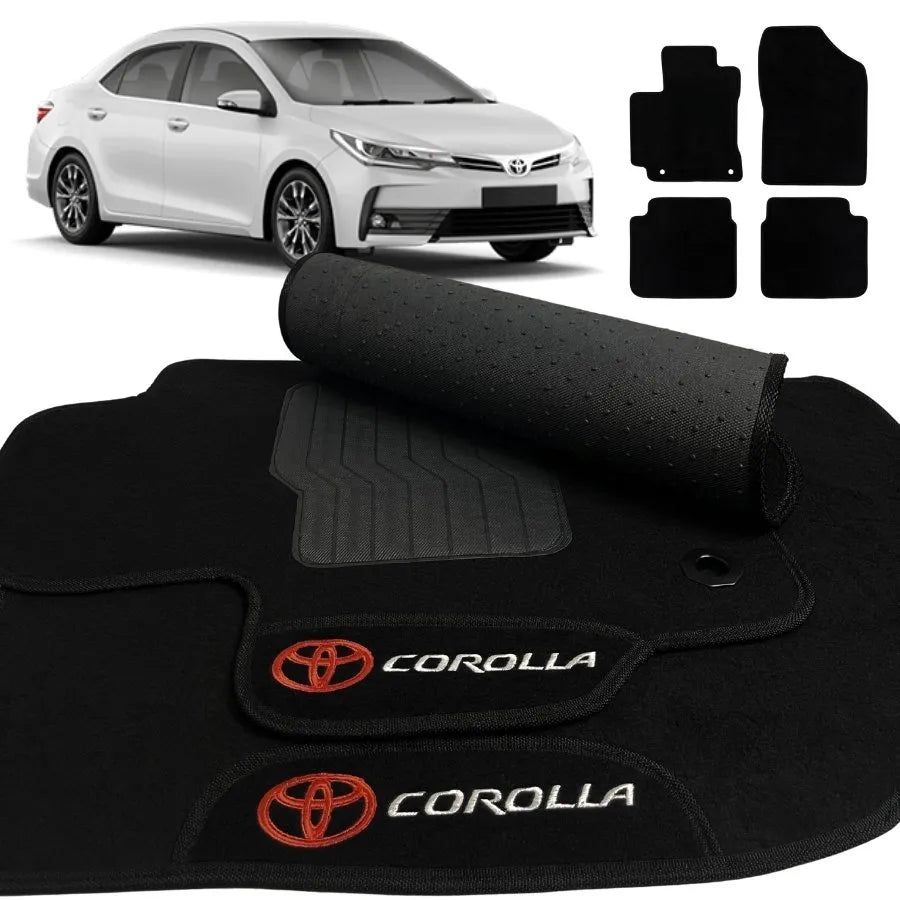 TAPETE CARPETE COROLLA 2018 A 2019 PRETO 4 PEÇAS