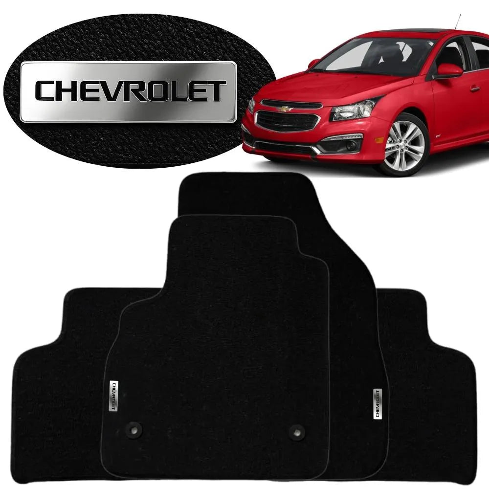 TAPETE BORRACHA TAG INOX CRUZE 2011 A 2016 4 PEÇAS