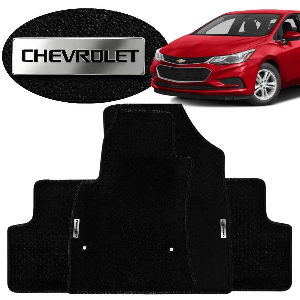 TAPETE BORRACHA TAG INOX CRUZE 2017 A 2023 4 PEÇAS