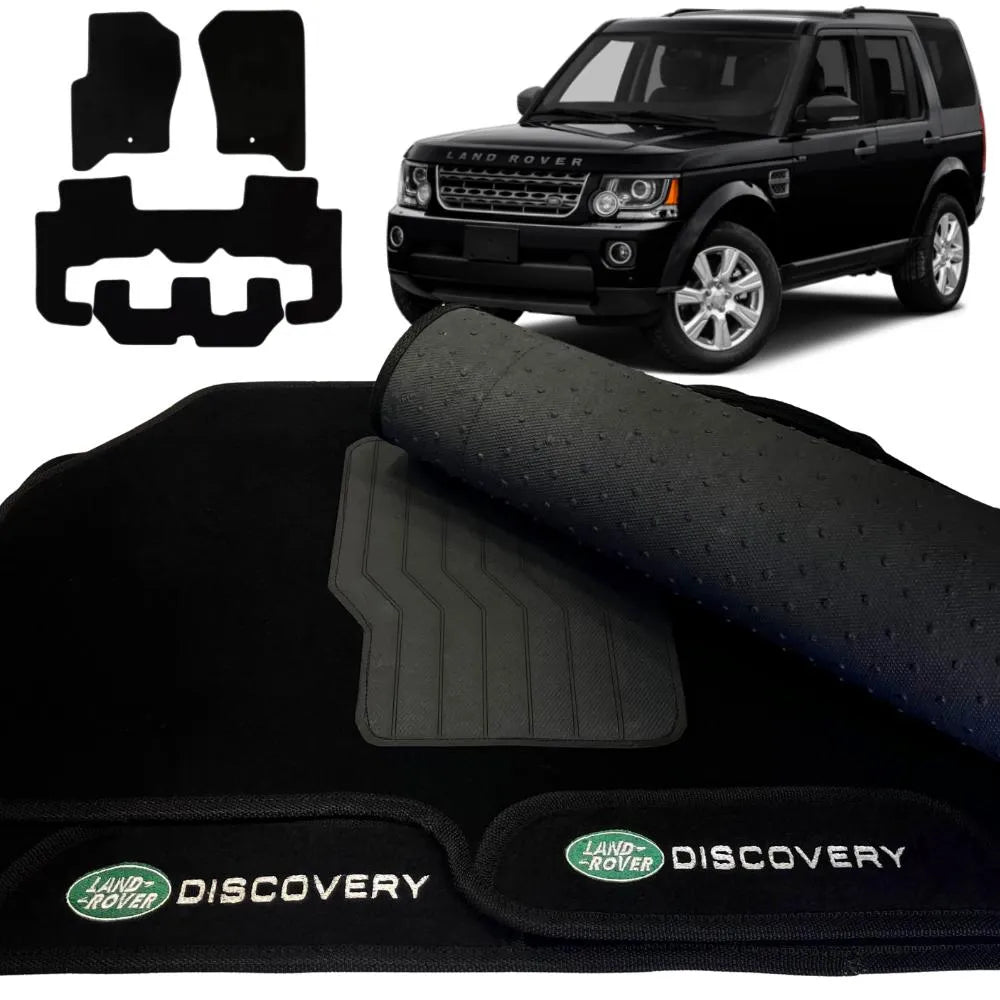 TAPETE CARPETE DISCOVERY 7L 2010 A 2016 PRETO 4 PEÇAS