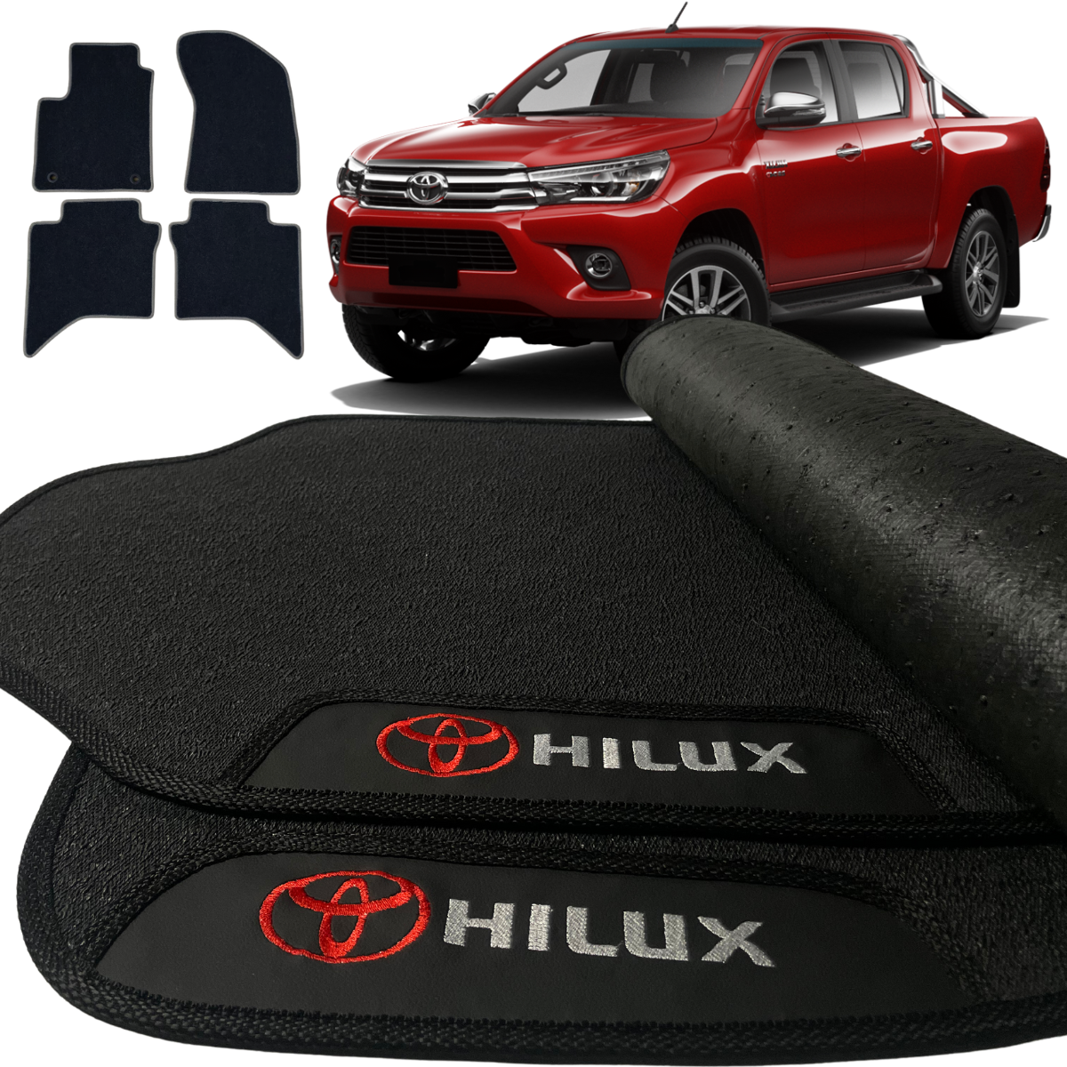 TAPETE BORRACHA PREMIUM HILUX 2016 A 2024 4 PEÇAS