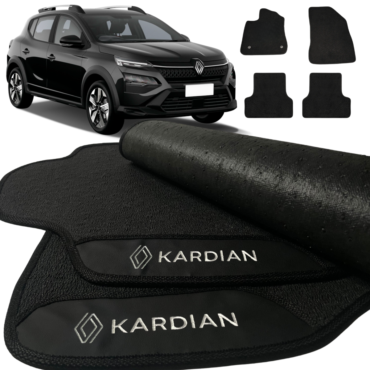 TAPETE BORRACHA PREMIUM KARDIAN 2024 A 2025 4 PEÇAS