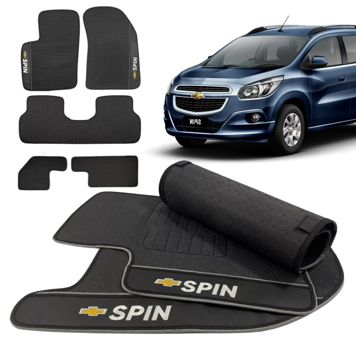 TAPETE BORRACHA PREMIUM SPIN 2018 A 2025 5 PEÇAS