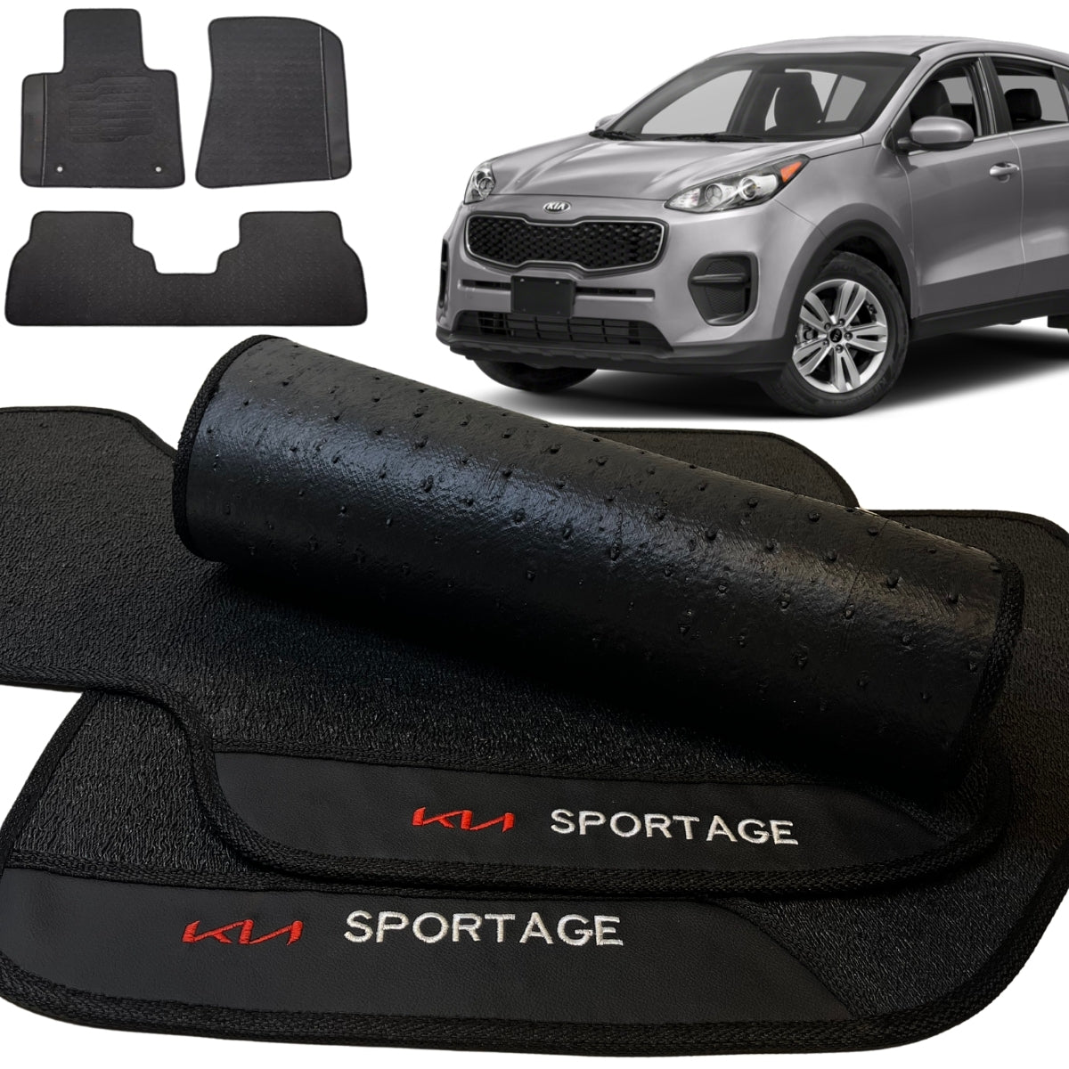 TAPETE BORRACHA PREMIUM SPORTAGE 2016 A 2024 3 PEÇAS