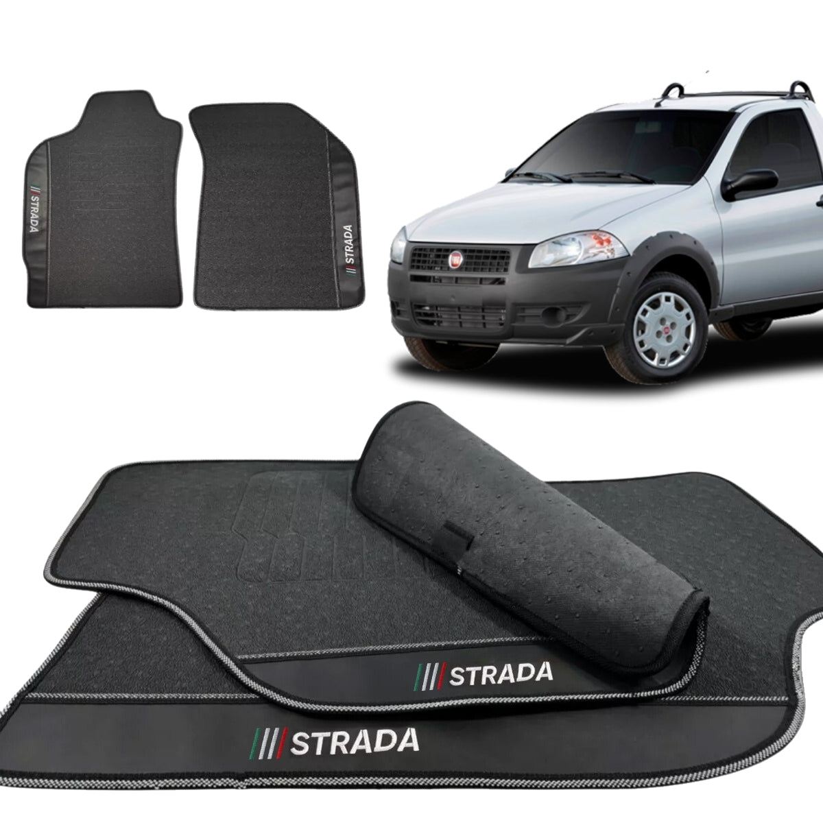 TAPETE BORRACHA PREMIUM STRADA 1999 A 2012 (2 PORTAS)