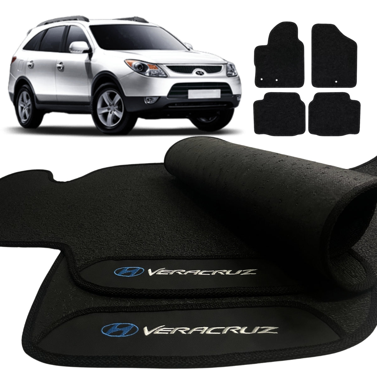 TAPETE BORRACHA PREMIUM VERACRUZ 2007 A 2012 4 PEÇAS