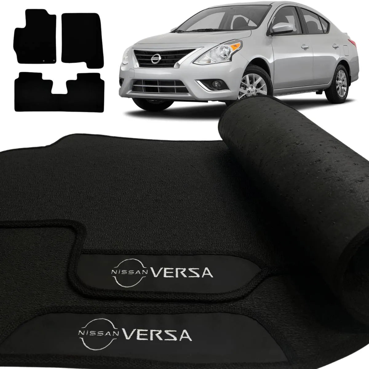 TAPETE BORRACHA PREMIUM VERSA 2011 A 2015 3 PEÇAS