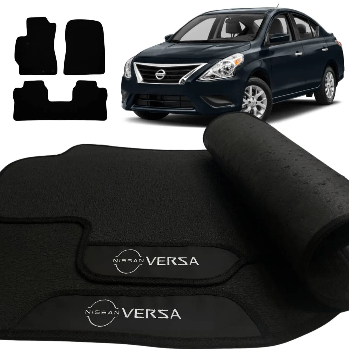 TAPETE BORRACHA PREMIUM VERSA 2016 A 2019 3 PEÇAS