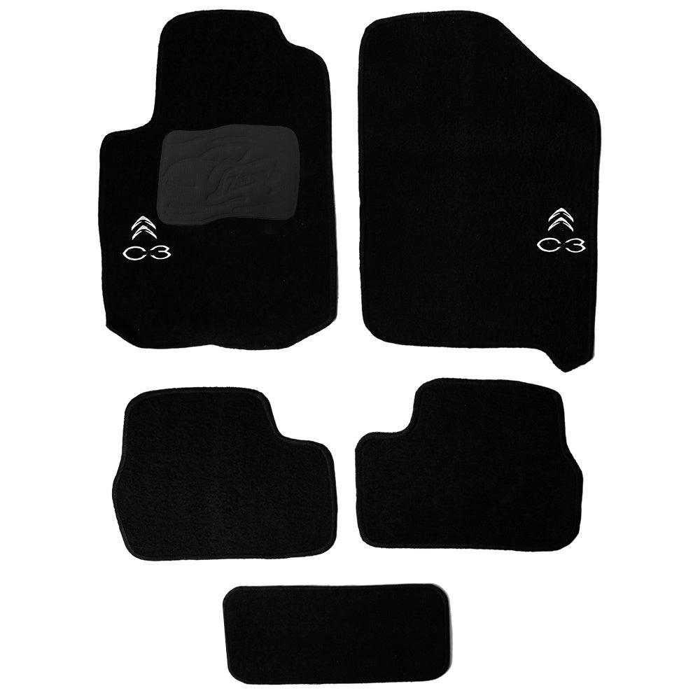 TAPETE CARPETE CITROEN C3 2008 A 2012 PRETO 5 PEÇAS