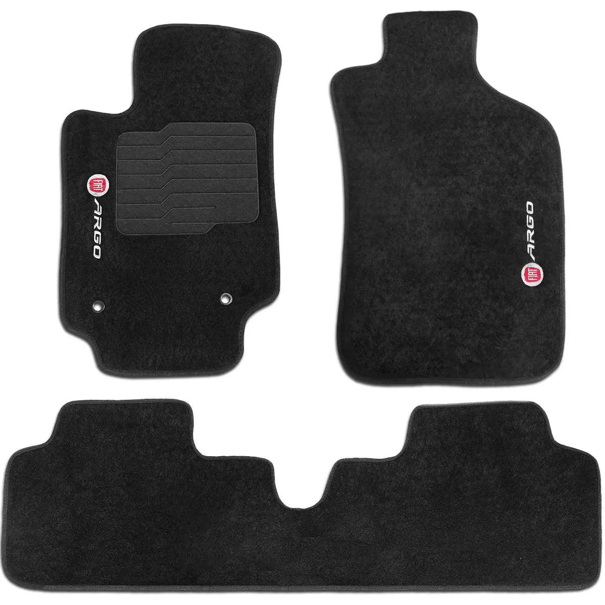 TAPETE CARPETE ARGO 2018 A 2023 PRETO 3 PEÇAS