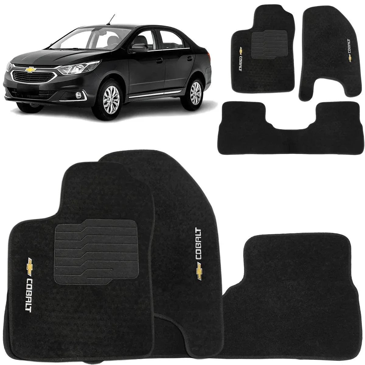 TAPETE CARPETE COBALT 2011 A 2020 PRETO 3 PEÇAS